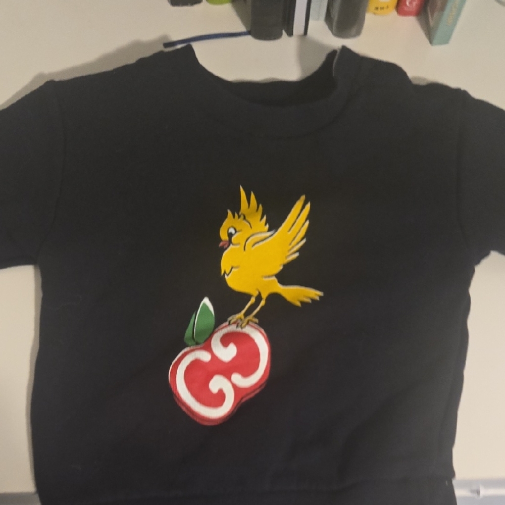 Toddler Black Gucci Sweater with Yellow Bird Design